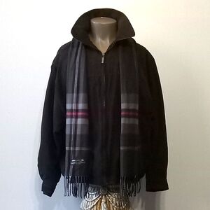 Vintage 1pc Dark Brown Weather Report Jacket with Plaid Scarf by Weather Proof
